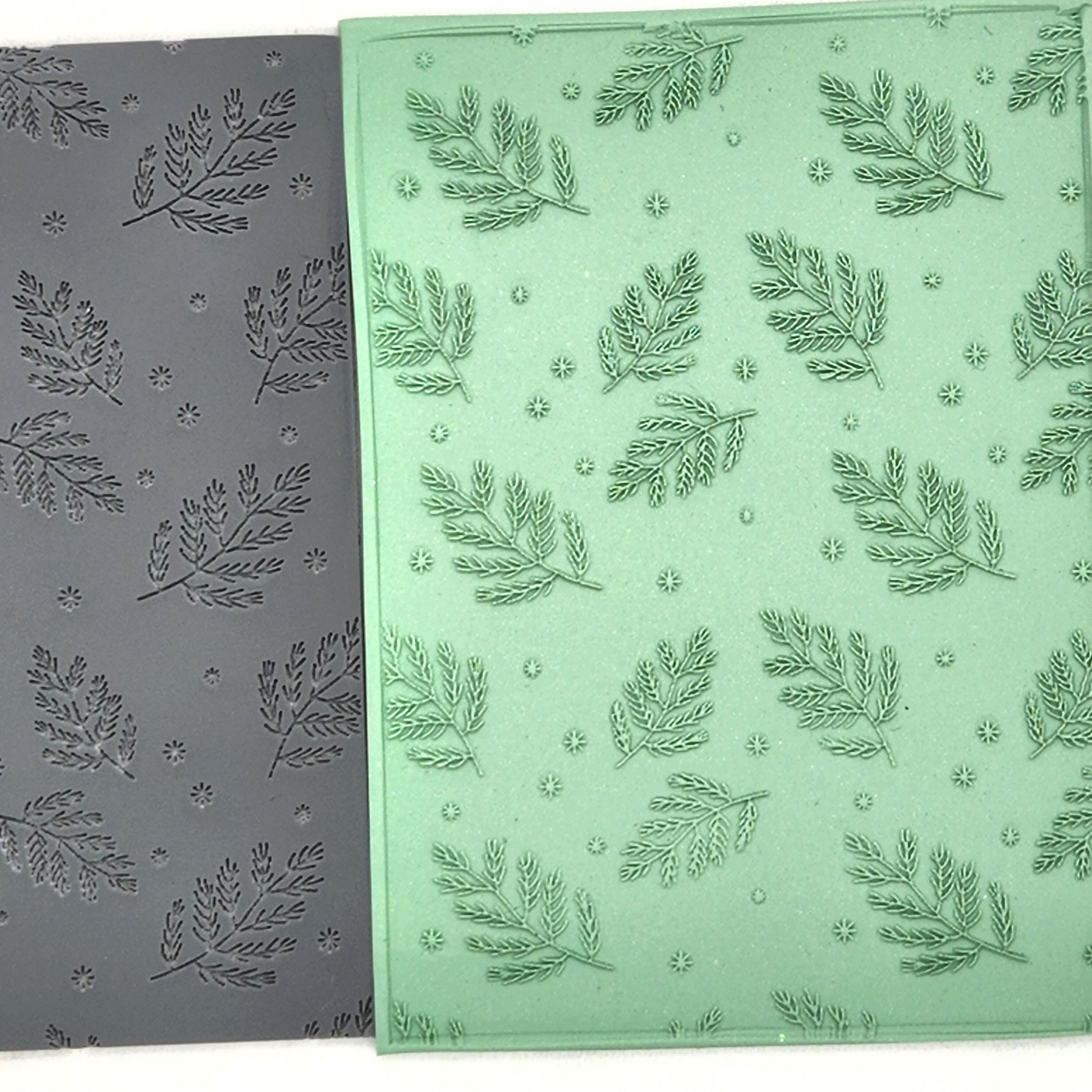 Winter Plants Botanicals Texture Rubber Mat for Polymer Clay Crafts