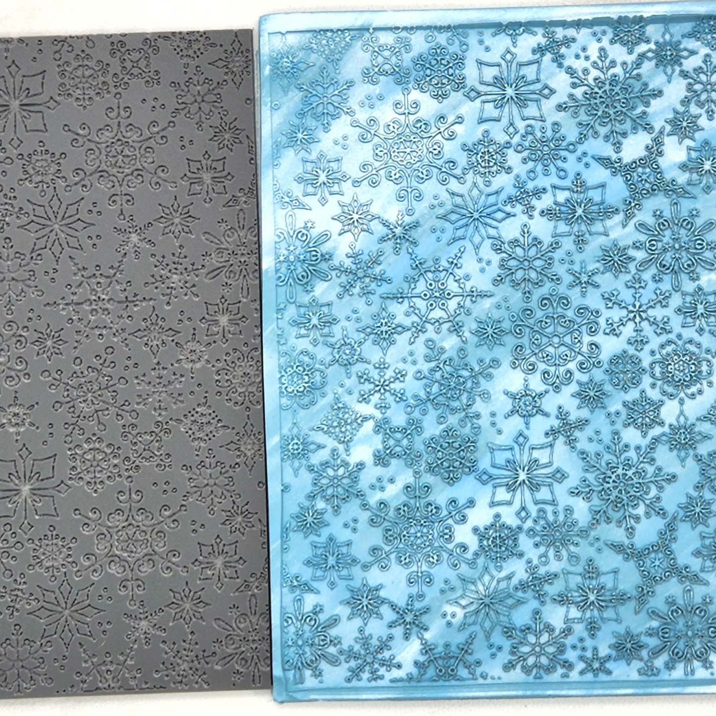 Winter Christmas Frozen Snowflake Texture Rubber Mat for Polymer Clay Crafts