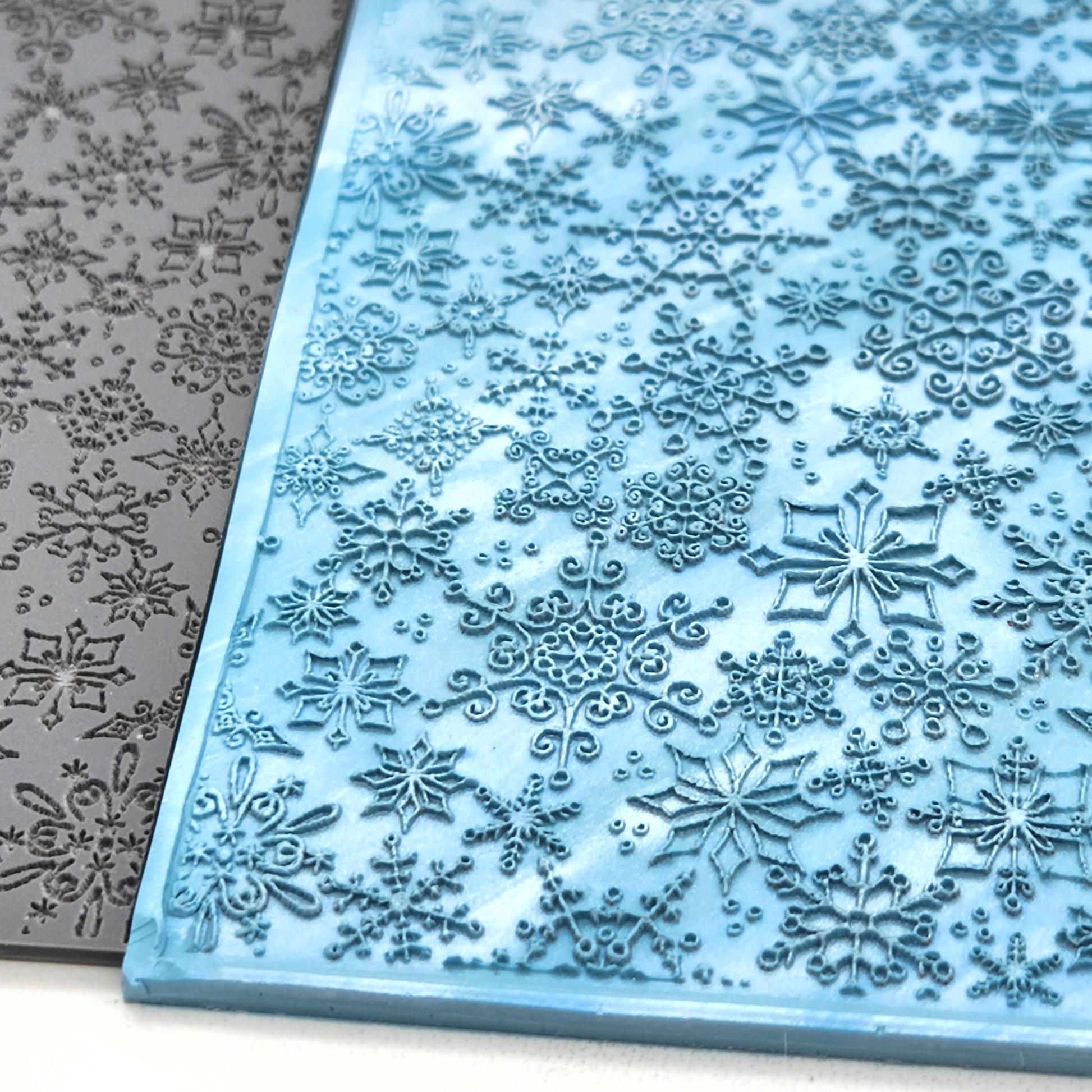Winter Christmas Frozen Snowflake Texture Details for Polymer Clay Crafts