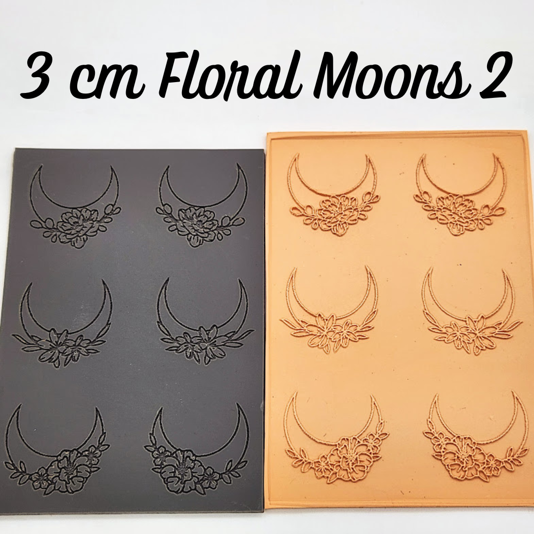 Floral Moons Texture Sheet & Matching Cutter (Two Sizes)