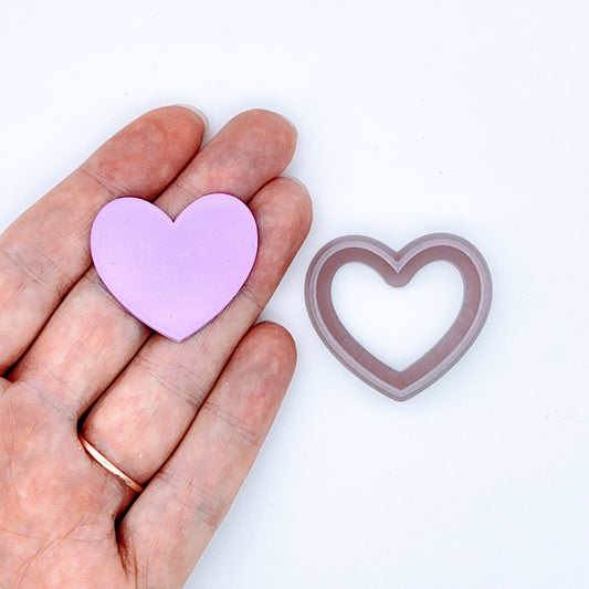 three centimeters heart shaped polymer clay cutter