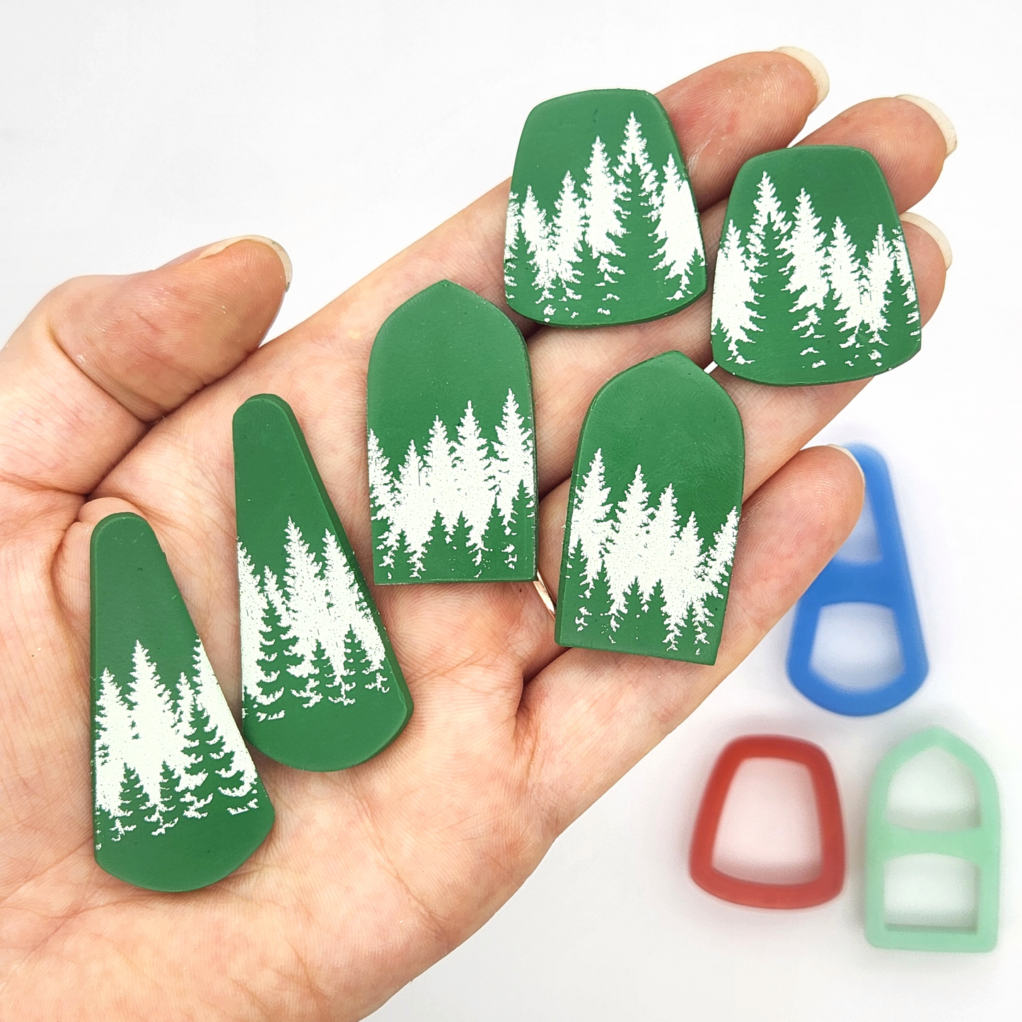 Forrest Tree Silkscreen Stencil for Polymer Clay Earring Jewelry Pendant Charm Ornament