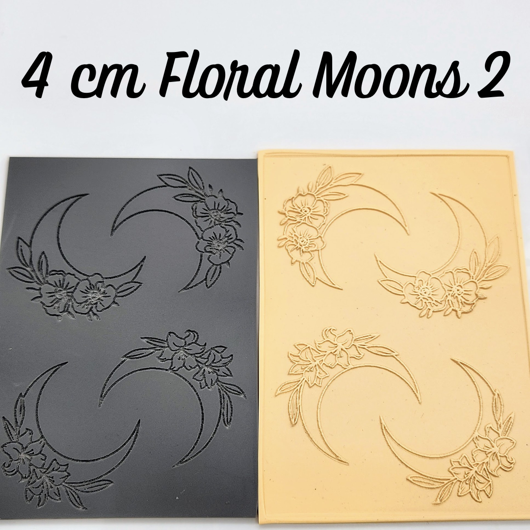 Floral Moons Texture Sheet & Matching Cutter (Two Sizes)