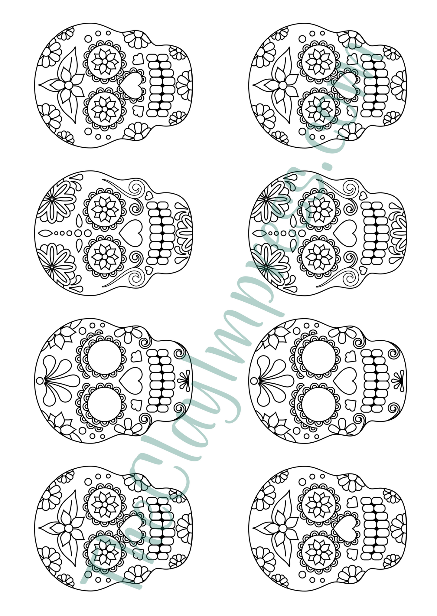 Sugar Skulls Silk Screen & Matching Cutter