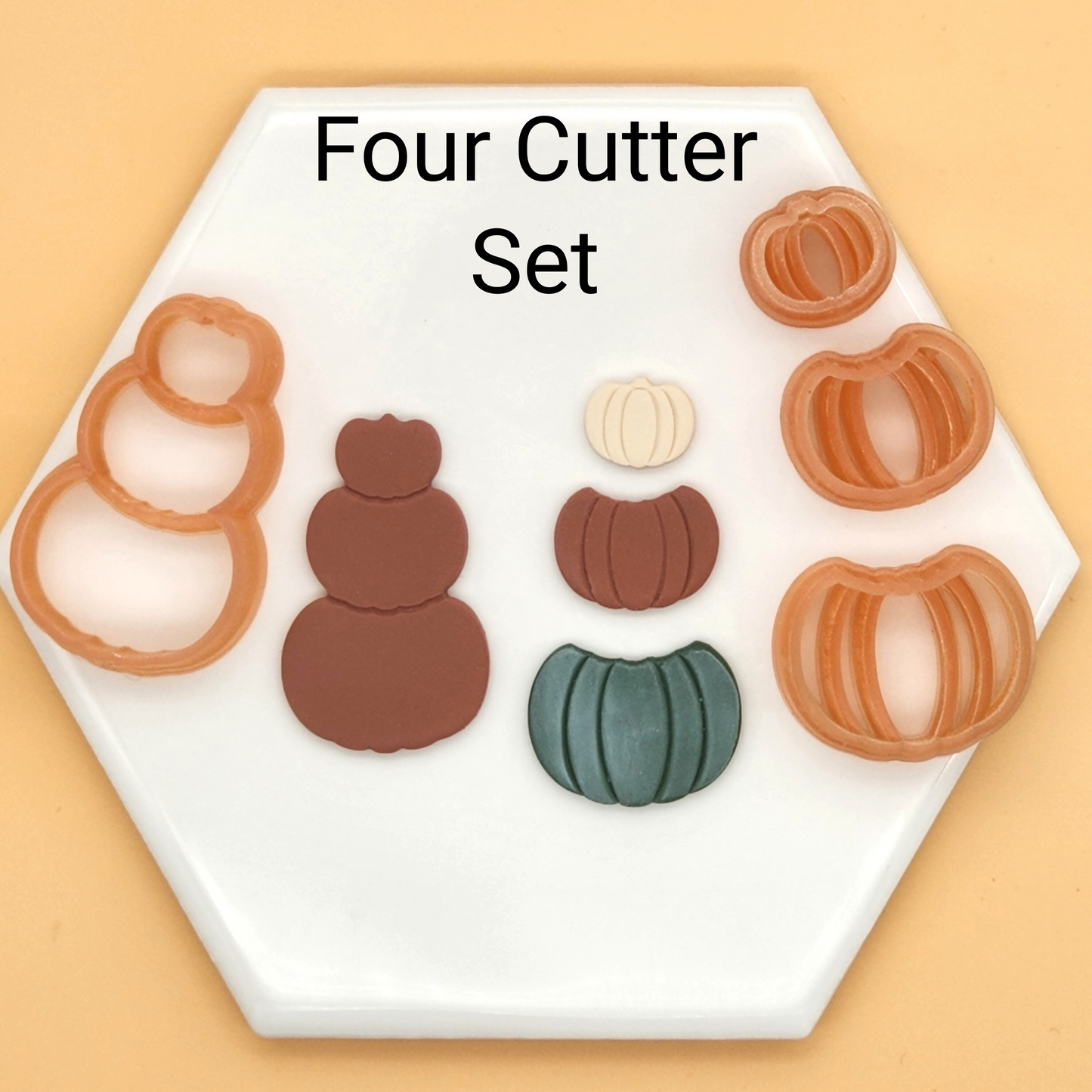 Fall Autumn Pumpkin Stack Polymer Clay Cutter Set Earring Jewelry Making Tools and Supplies