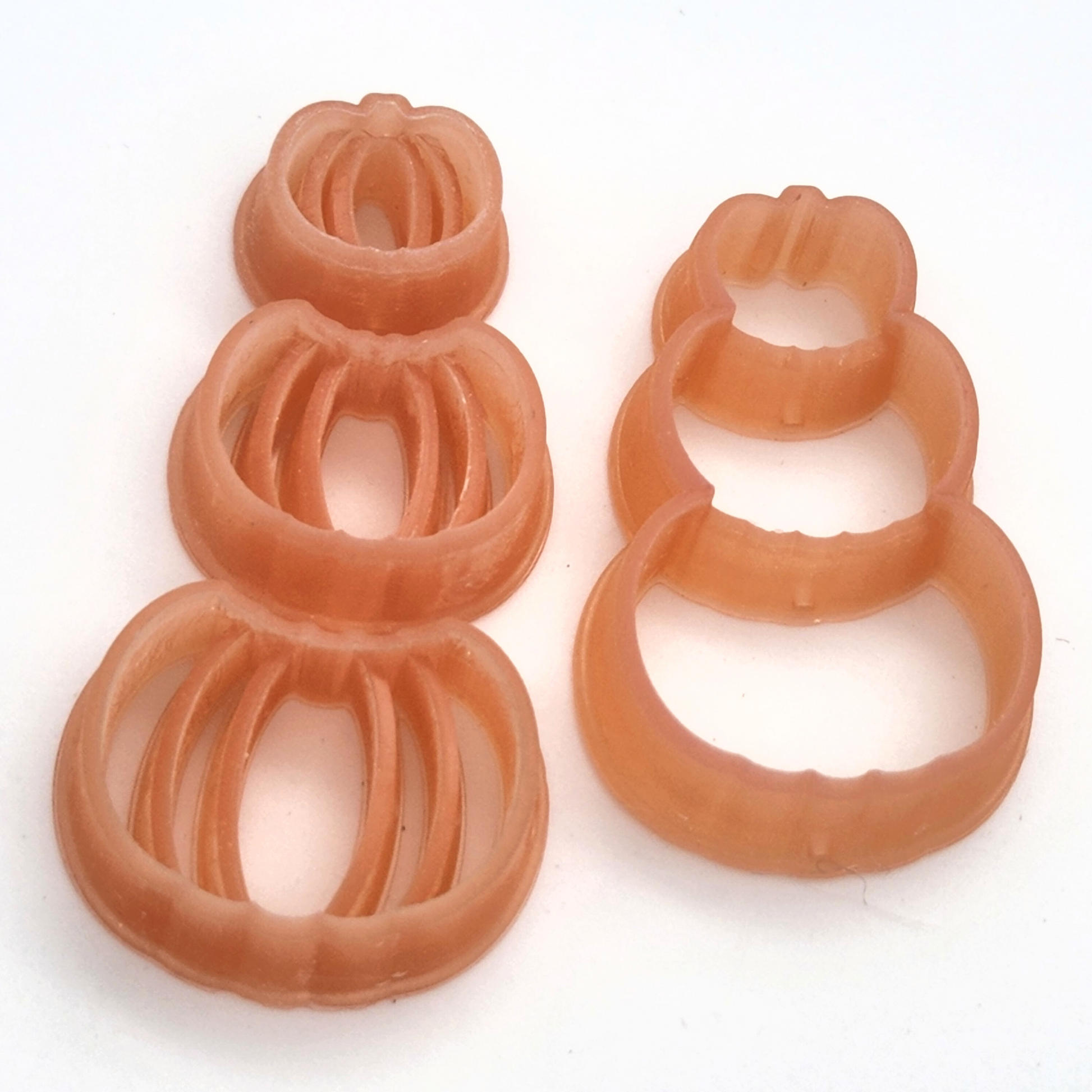 3D Printed Resin Fall Autumn Pumpkin Shape Stack Polymer Clay Sharp Edge Cutter Set