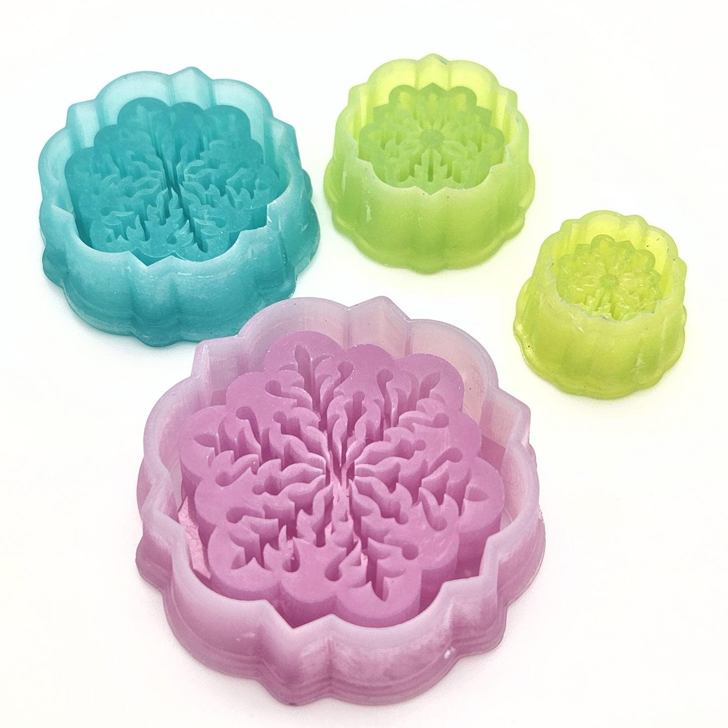 3D Printed Resin Snowflake Tile Design Sharp Edge Polymer Clay Cutter