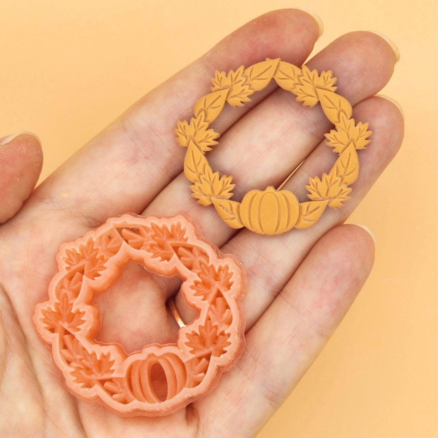 Actual Autumn Wreath Polymer Clay Sample