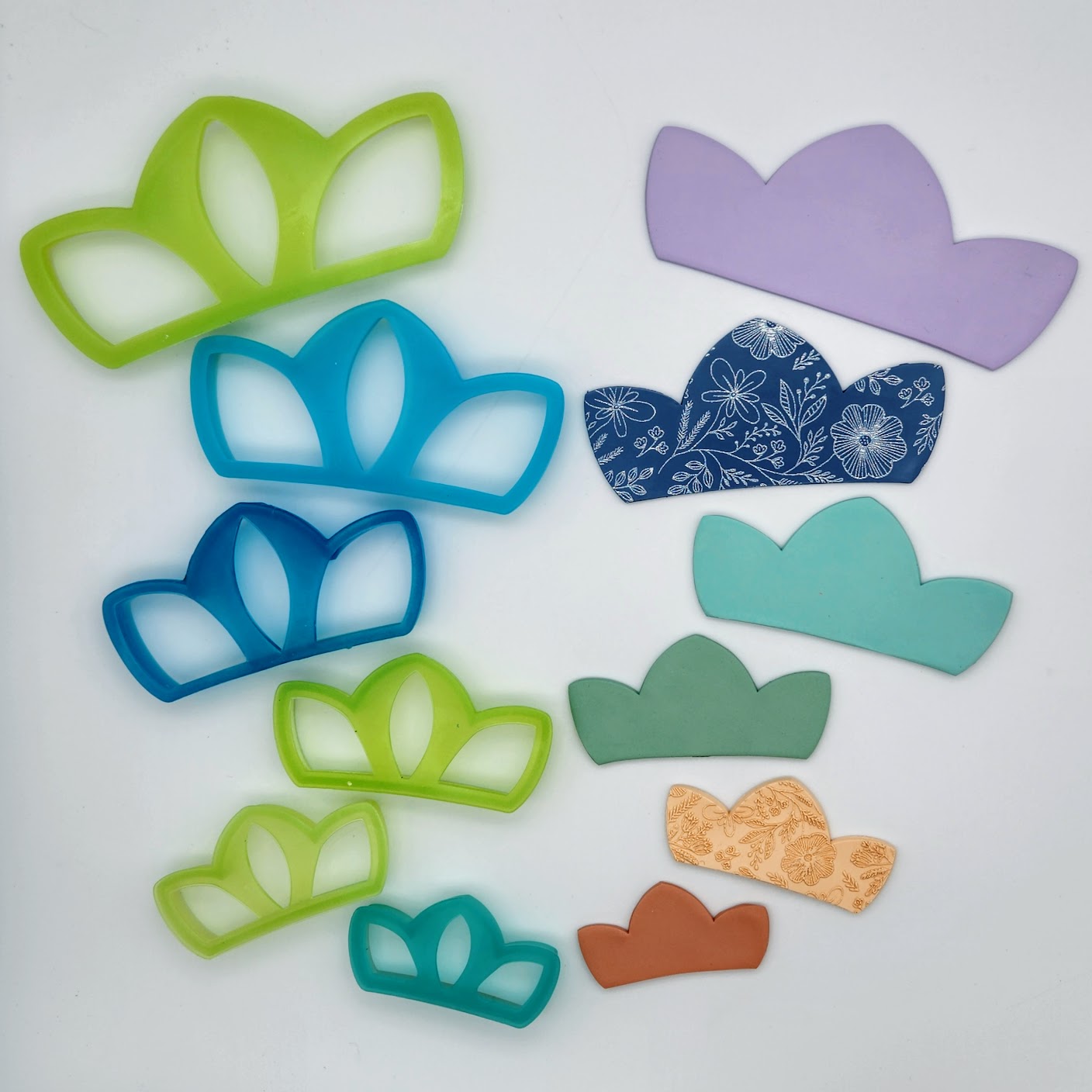 Crown Shape Polymer Clay Hair Clip Cutters for Barrettes