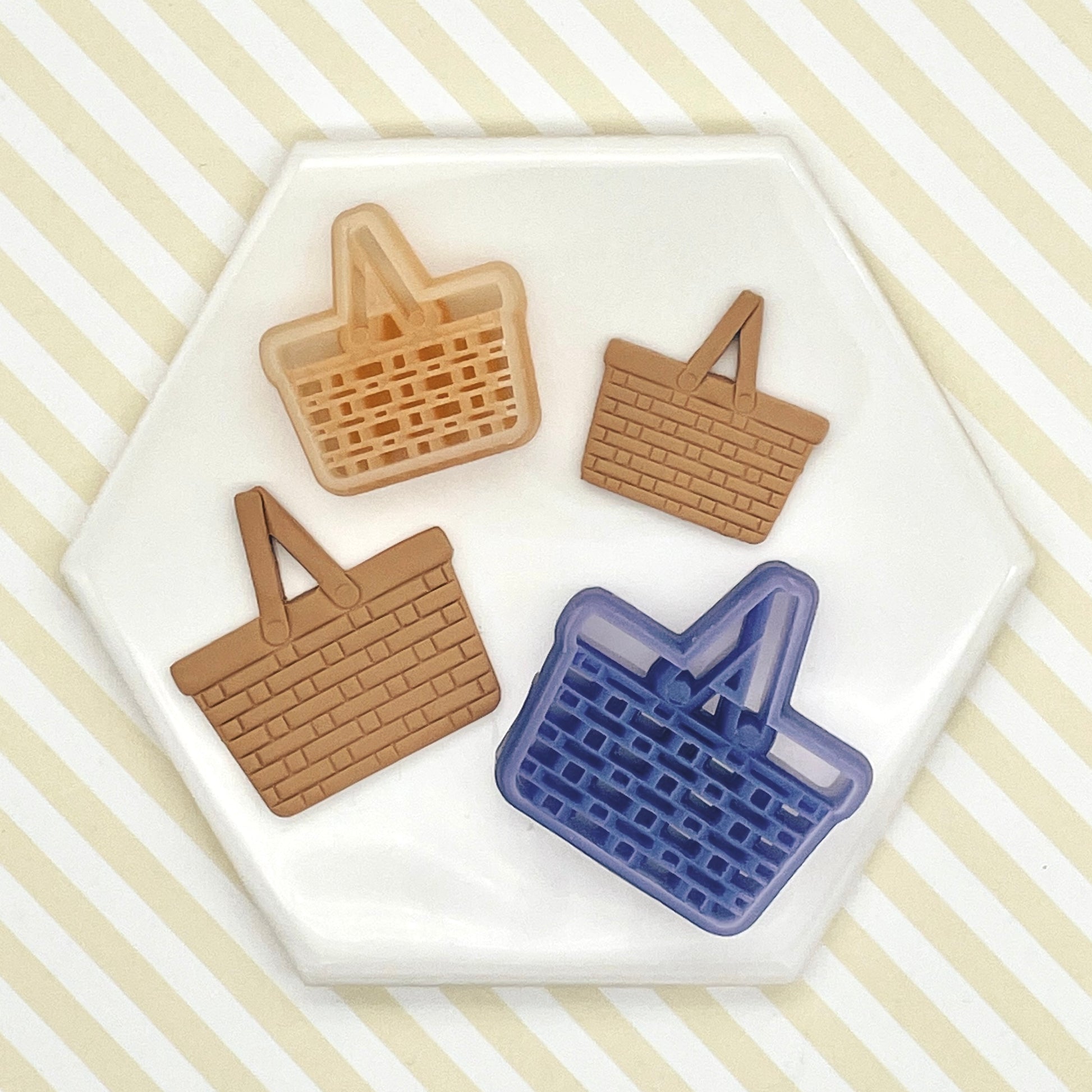 Picnic basket weave debossing polymer clay cutter