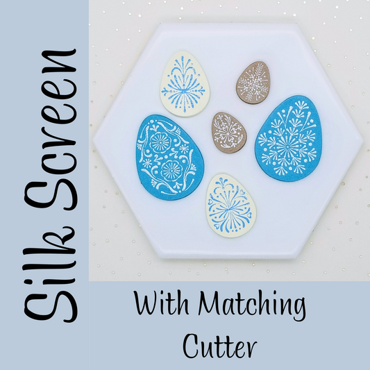 Boho Easter Eggs Silk Screen & Matching Cutter (Three Sizes)