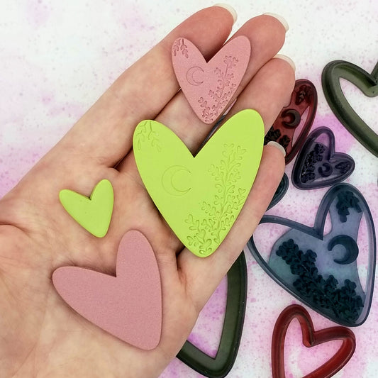 Valentine's Bundle Valentine Polymer Clay Cutter Set Valentine's Day Bundle Clay  Cutter Heart Cutter Letter Embossed Dove Teddy Bear Rose 