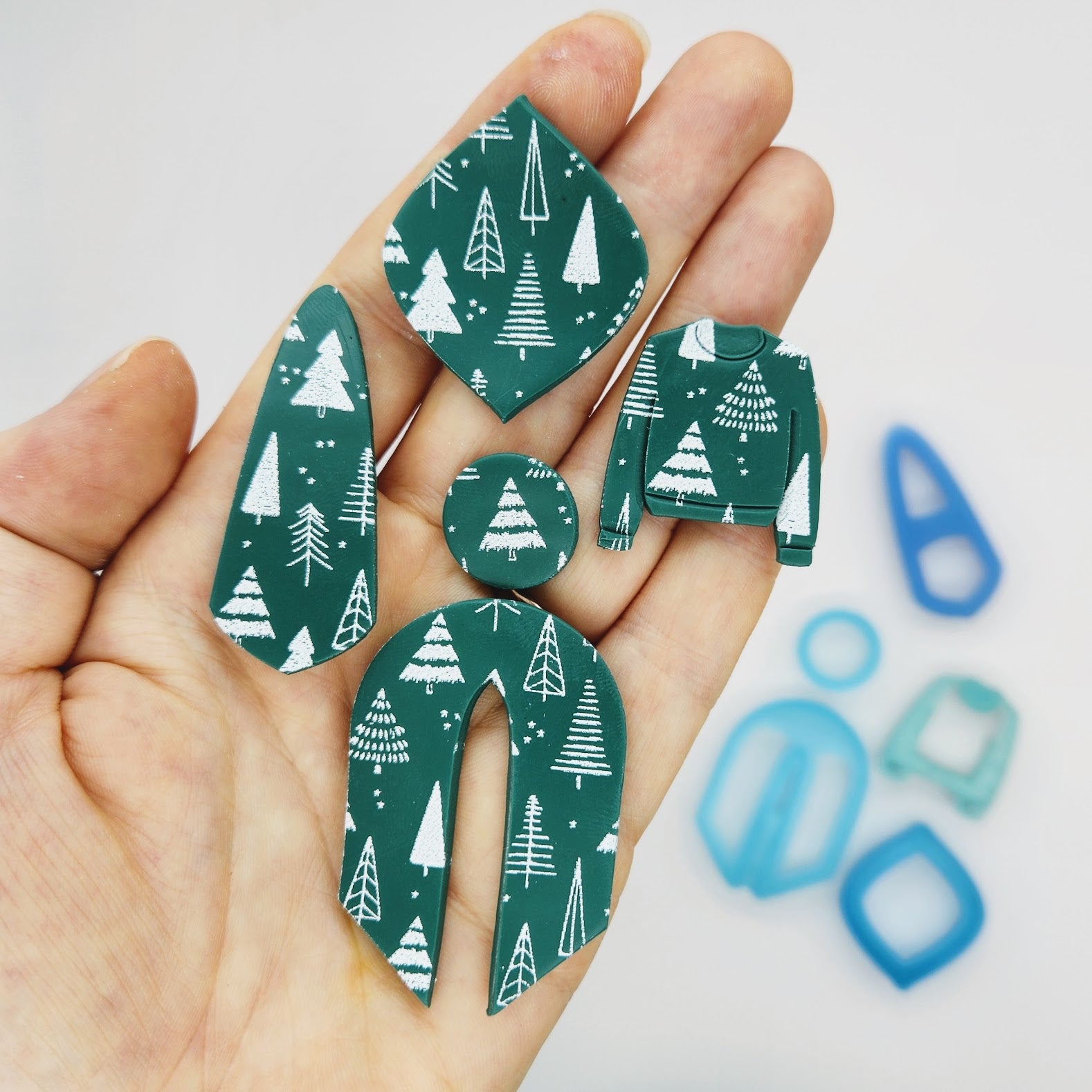 Bohemian Botanical Trees Silkscreen Stencil for Polymer Clay Earrings Jewelry Pendant Charm Ornaments Crafts
