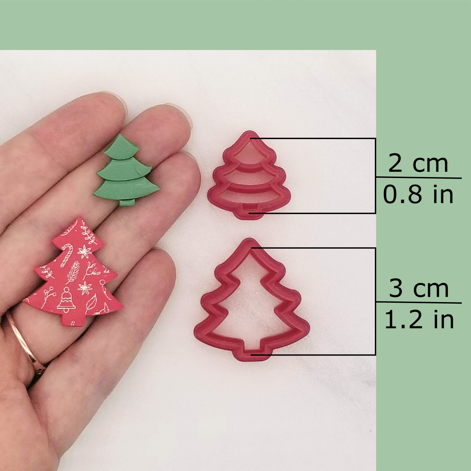 Christmas Tree Shape Polymer Clay Earrings