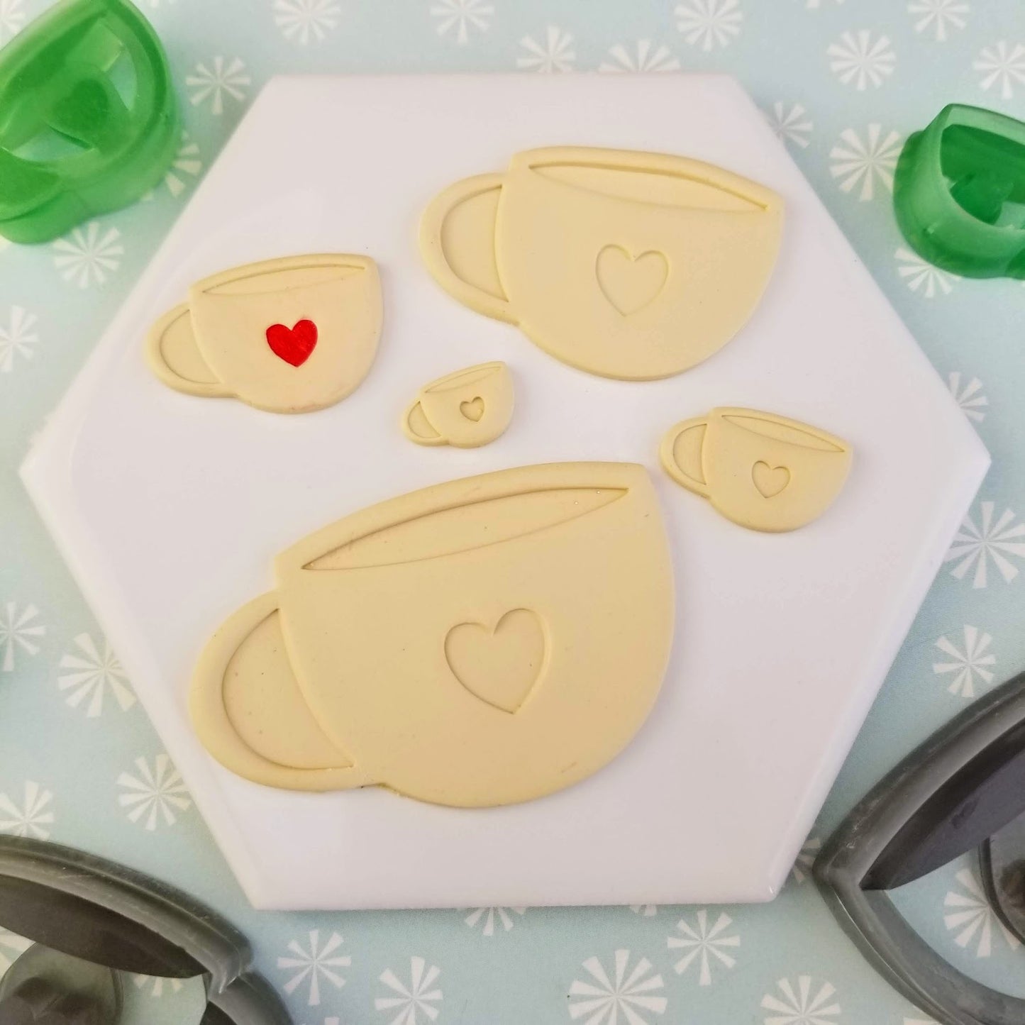 Coffee Cup Polymer Clay Cutter with Heart