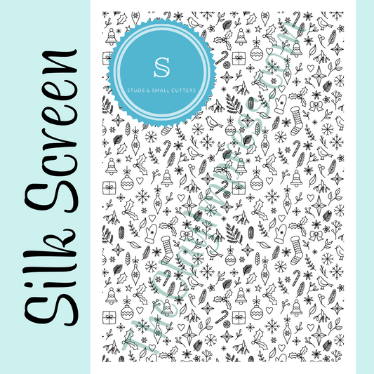Christmas Themed Design Pattern Silkscreen Stencil