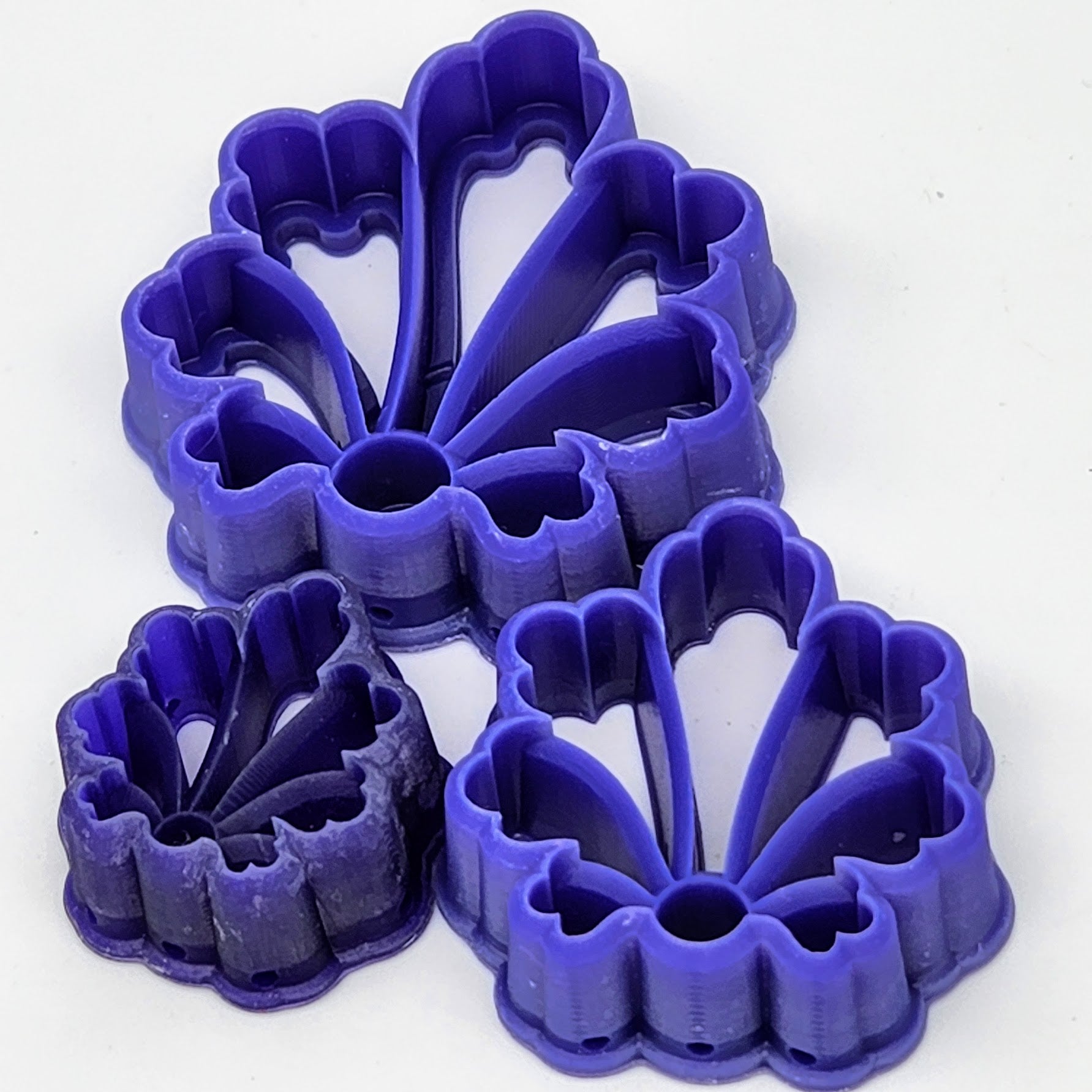 3d printed sharp edge Filigree flower shape polymer clay cutter resin details
