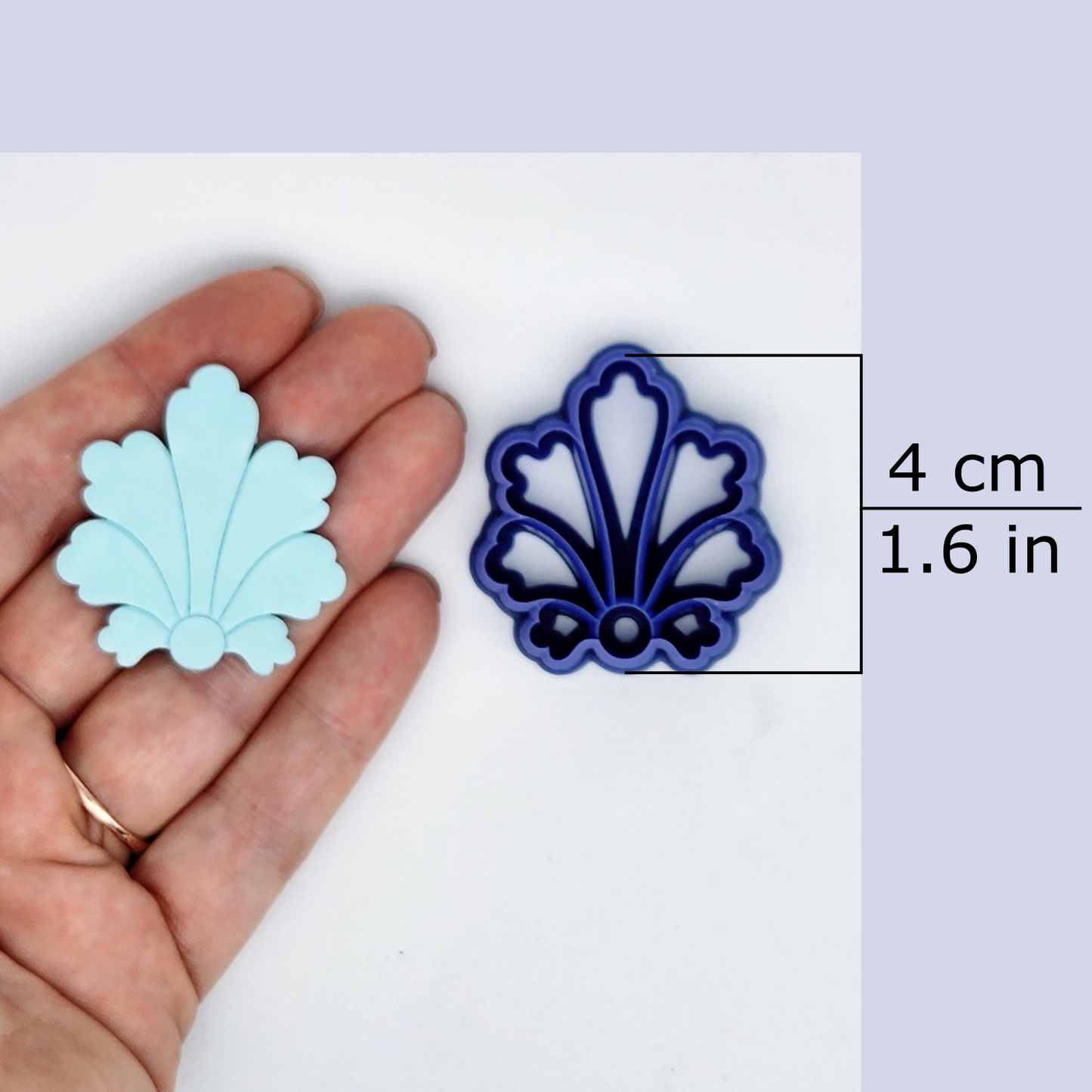Filigree flower debossing clay cutter available size, 4 centimeters / 1.6 inches