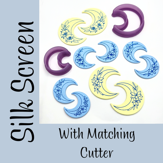 Floral Moons Silk Screen & Matching Cutter (Two Sizes)