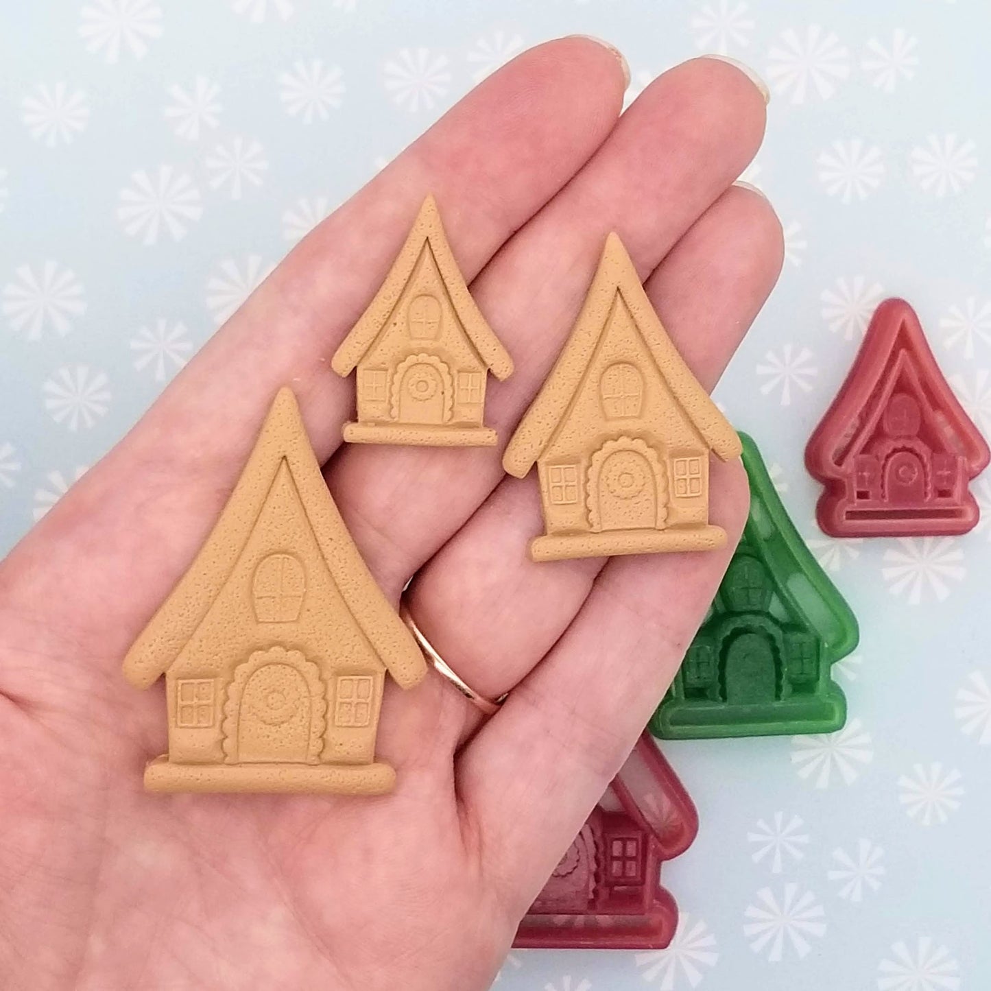 Three Sizes of Gingerbread House Clay Cutters