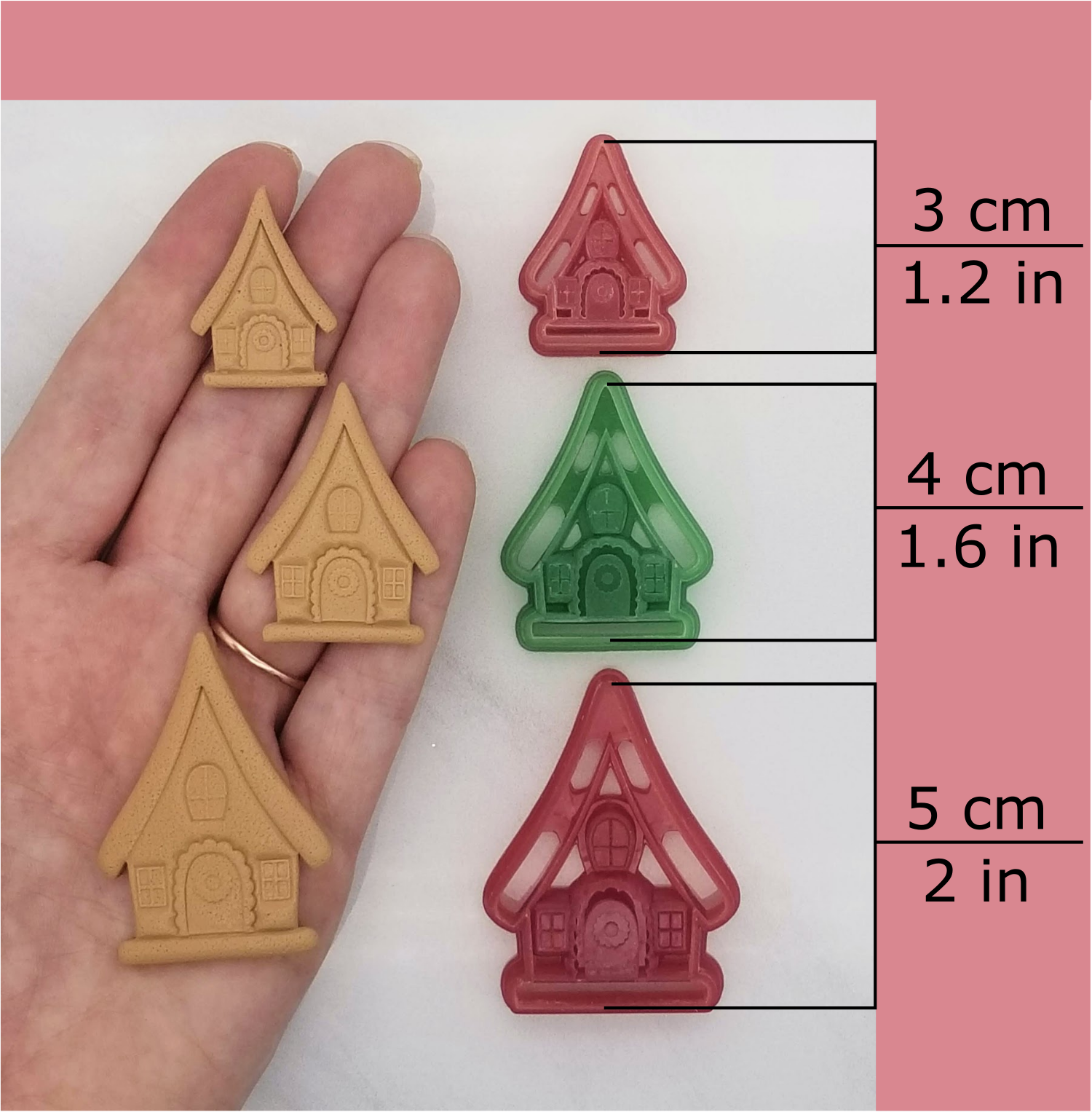 Gingerbread house Clay Cutter Multiple Sizes