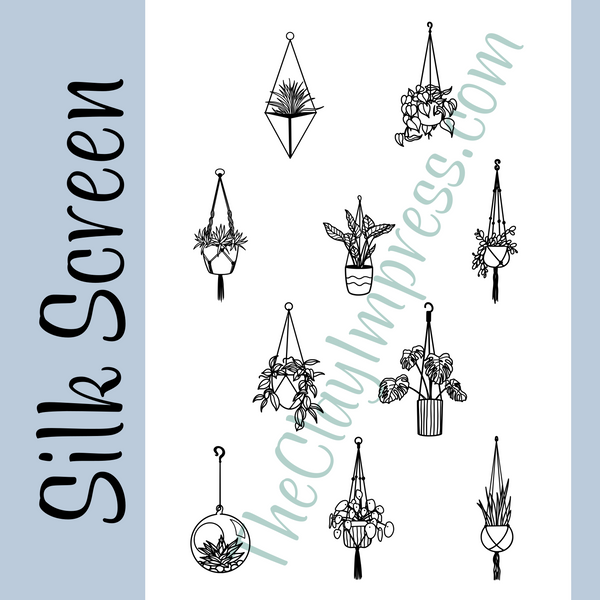 screen for hanging plants Hanging Plants Silk Screen for Polymer Clay – The Clay Impress