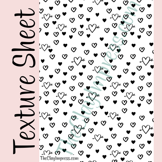 hearts and arrows pattern design on texture sheet