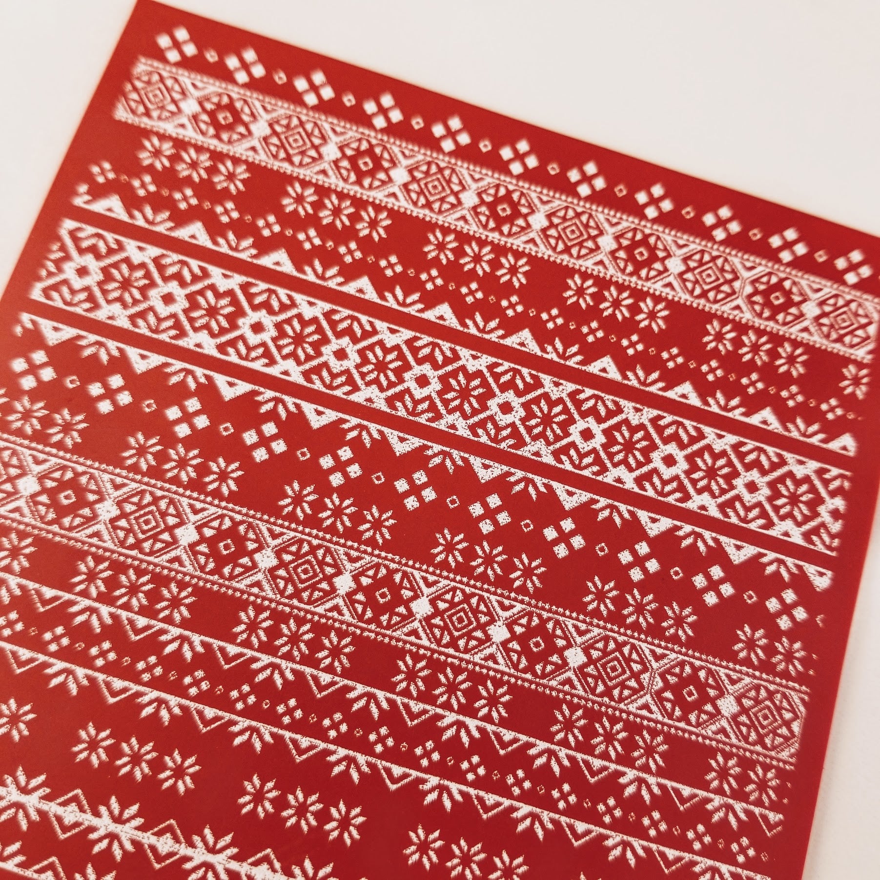 Winter Christmas Holiday Knit Silkscreen Stencil Details for Polymer Clay Painting Tools and Supplies