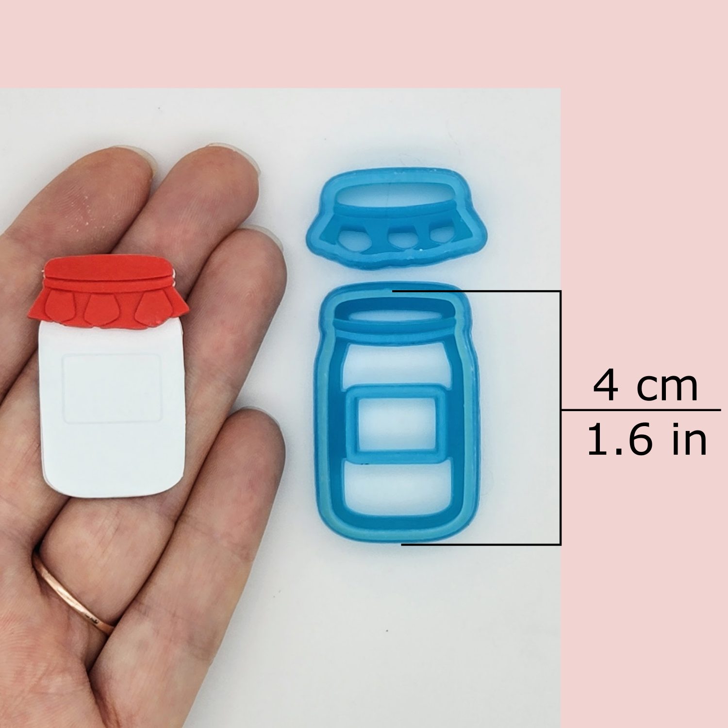 jar and jam polymer clay cutter available size, 4 centimeter / 1.6 inches