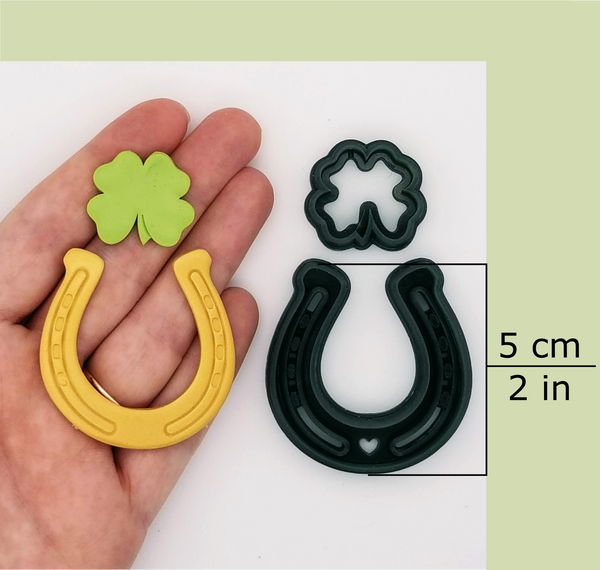 Horseshoe and Shamrock Polymer Clay Cutters Sharp, Clean, Precise