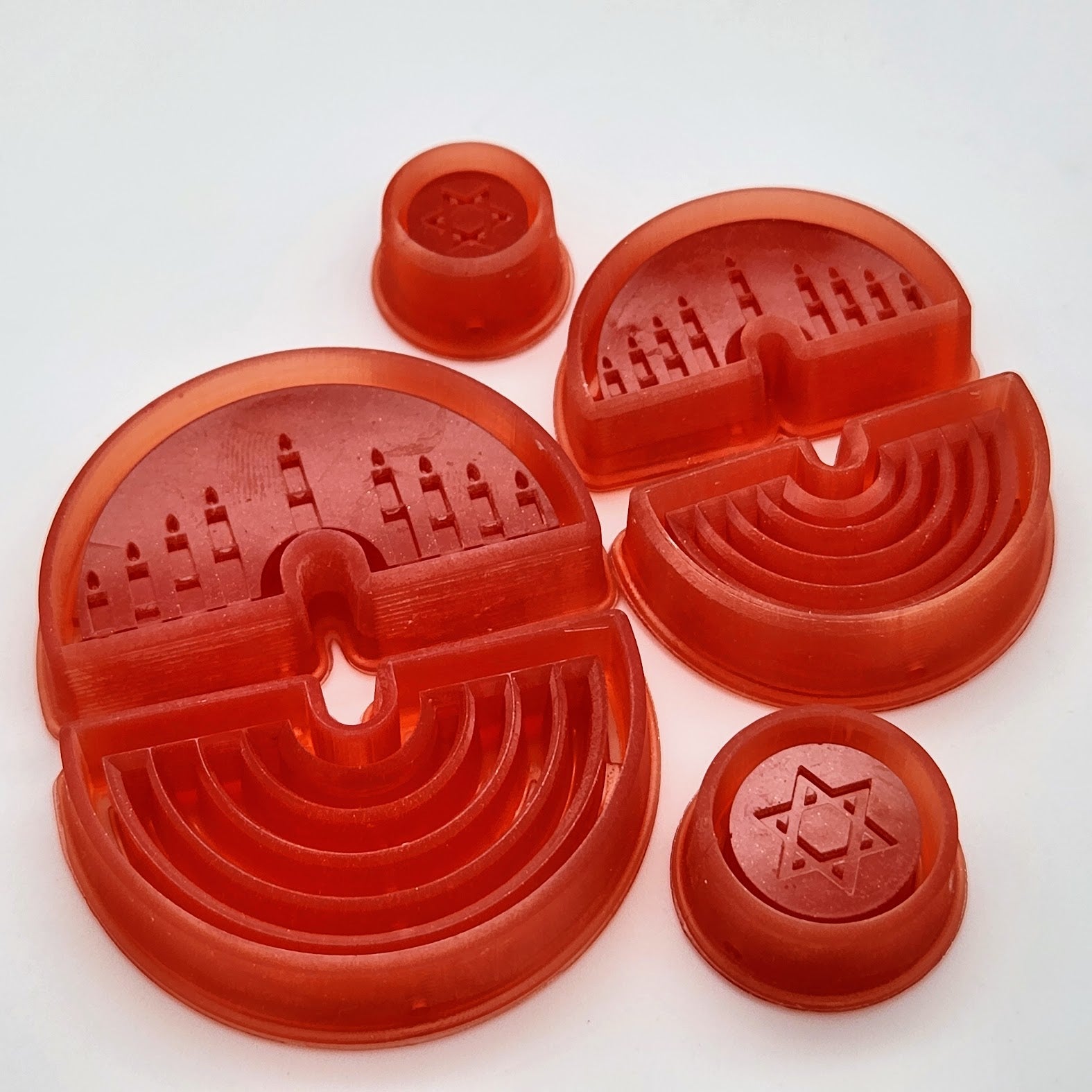 3D Printed Resin Jewish Hanukkah Menorah Shape Sharp Edge Polymer Clay Cutter