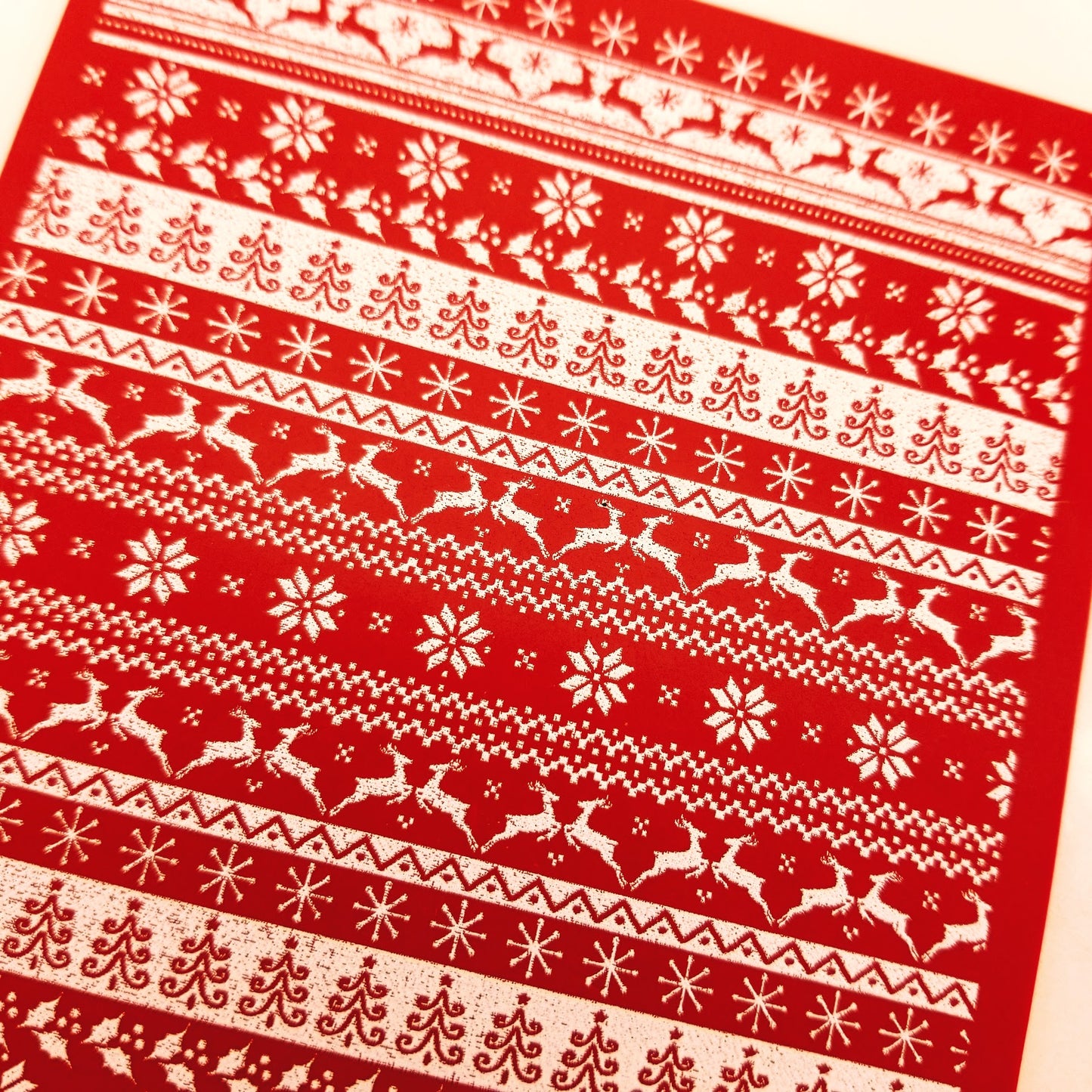 Christmas Knits Details Pattern Silkscreen Clay Painting on Polymer Clay
