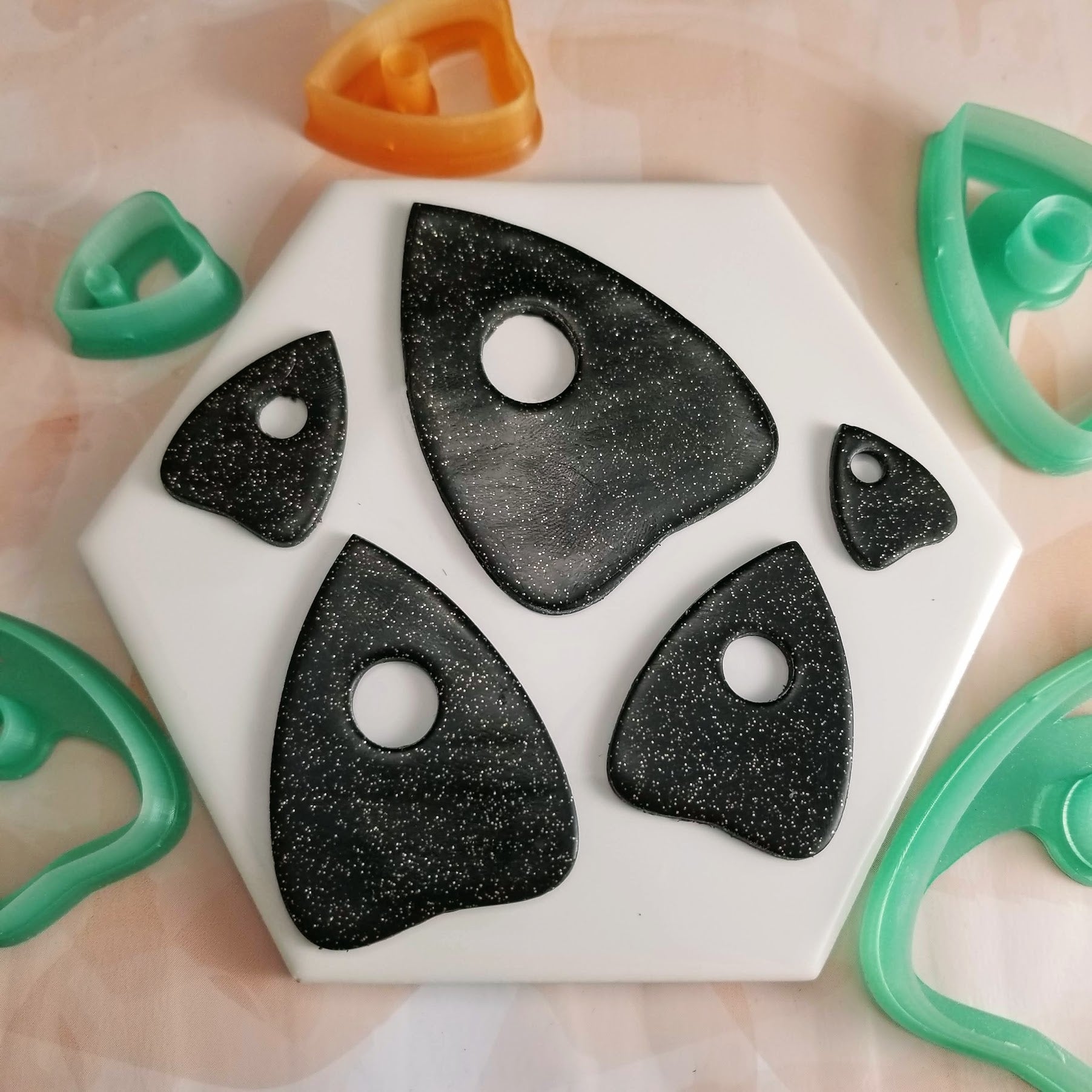 Ouija Board Planchette Polymer Clay Cutters No Embossing, perfect for use with silk screens