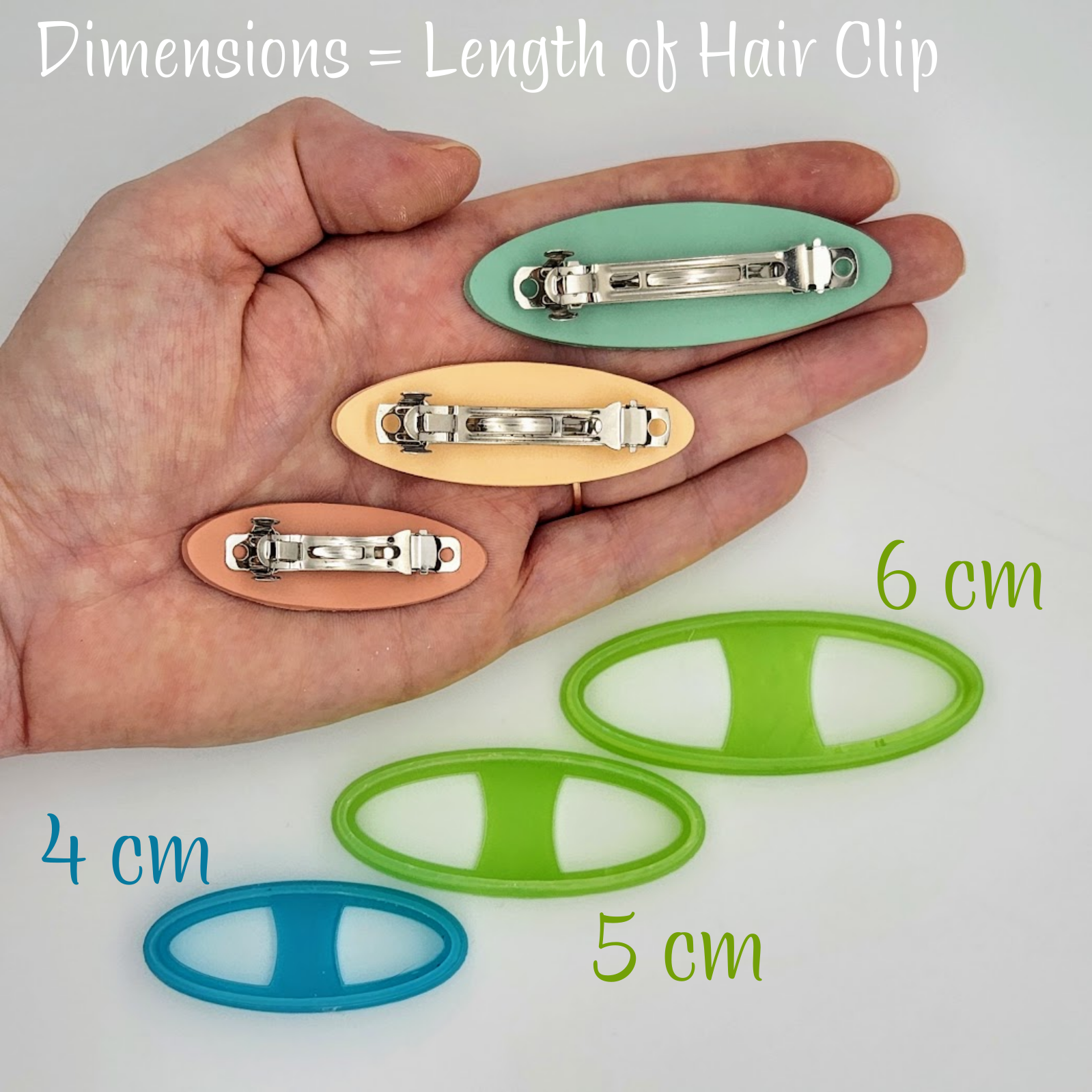 Oval Shape Polymer Clay Hair Clip Cutters for Barrettes