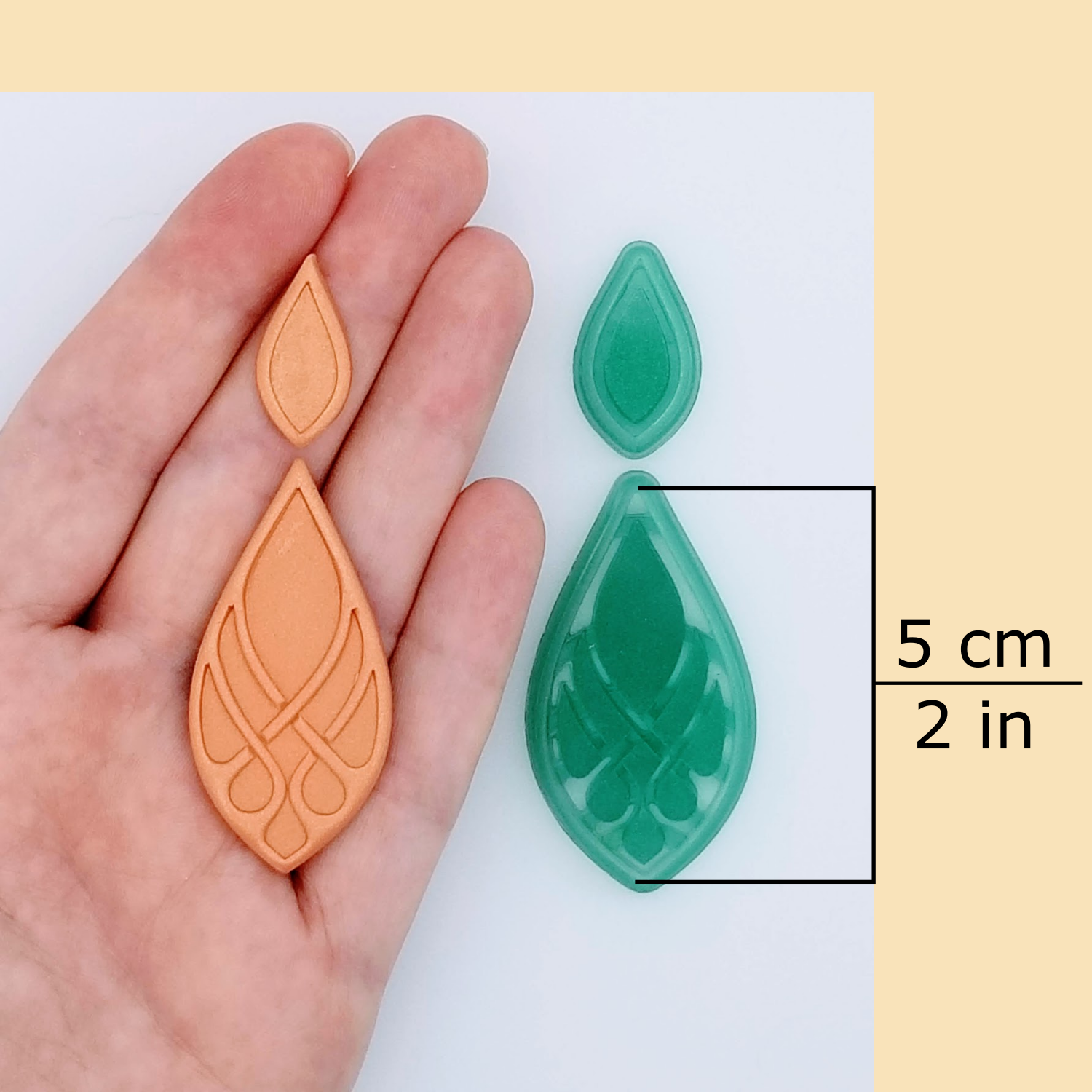 Pointed Celtic Teardrop Polymer Clay Cutters