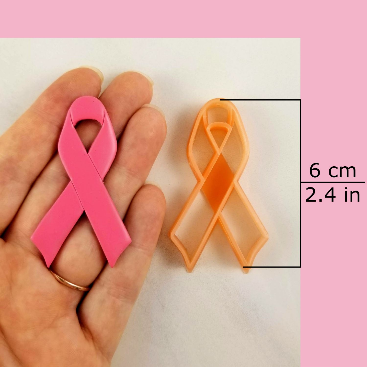 Breast Cancer Ribbon Clay Cutter Cookie Cutter Fondant Cutter