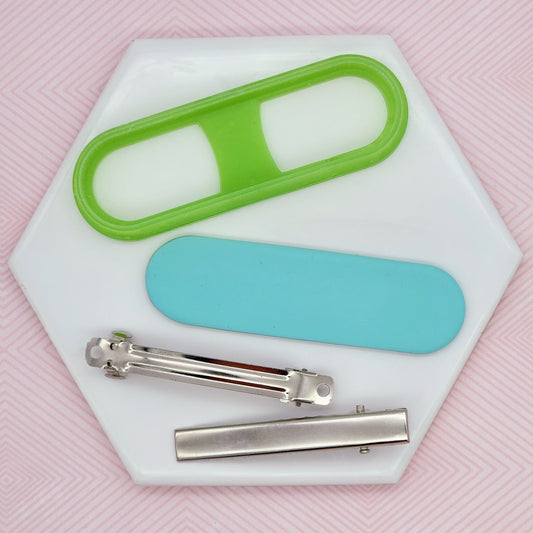 Polymer clay cutters for making hair clip barrettes