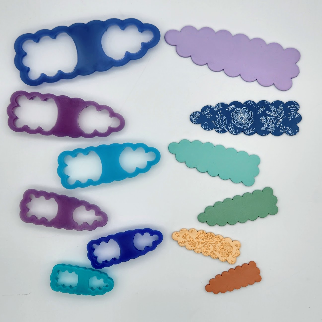 Resin Polymer Clay Barrette Cutters no sanding