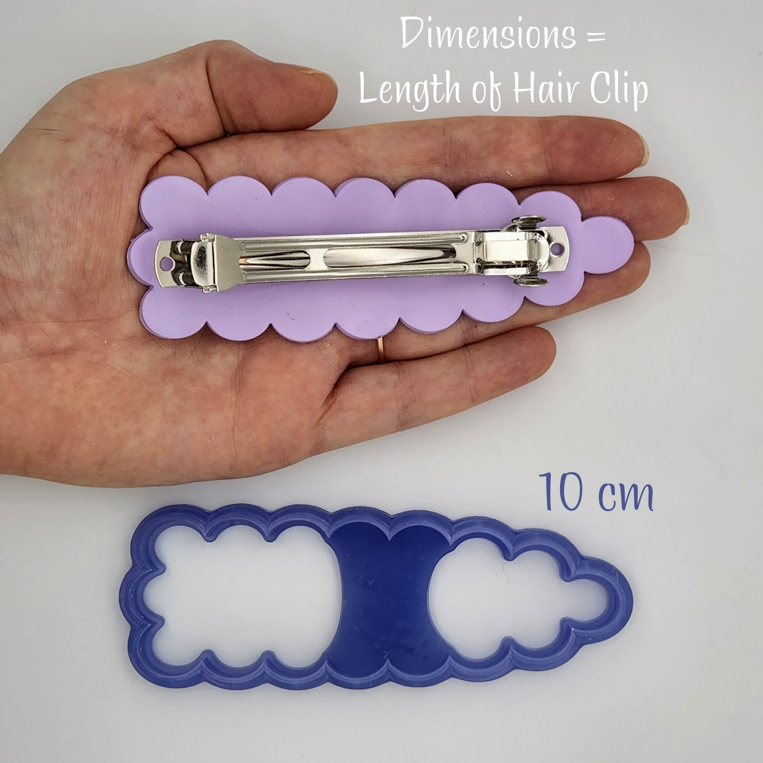 Scalloped Shape Polymer Clay Barrette Cutters