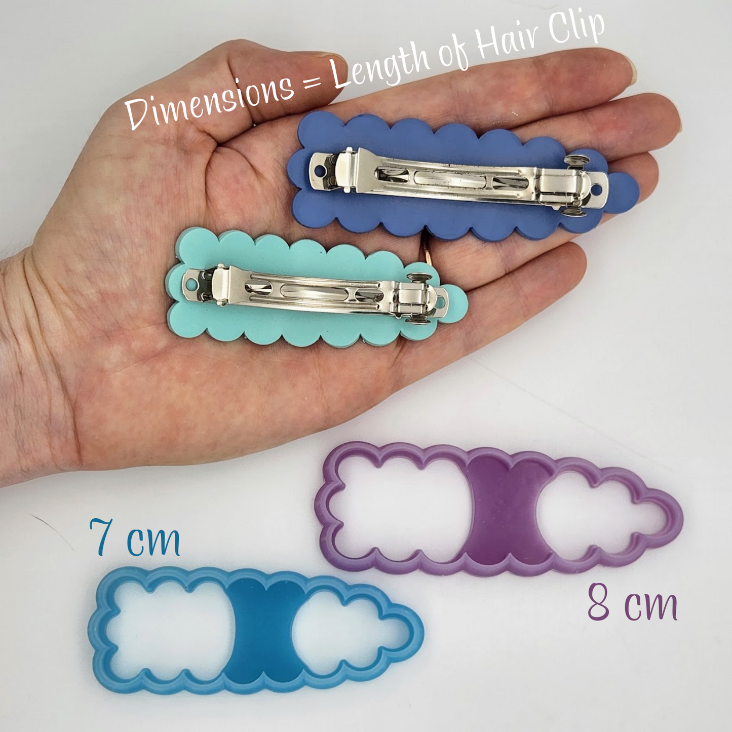 Scalloped Shape Polymer Clay Hair Clip Cutters for Barrettes