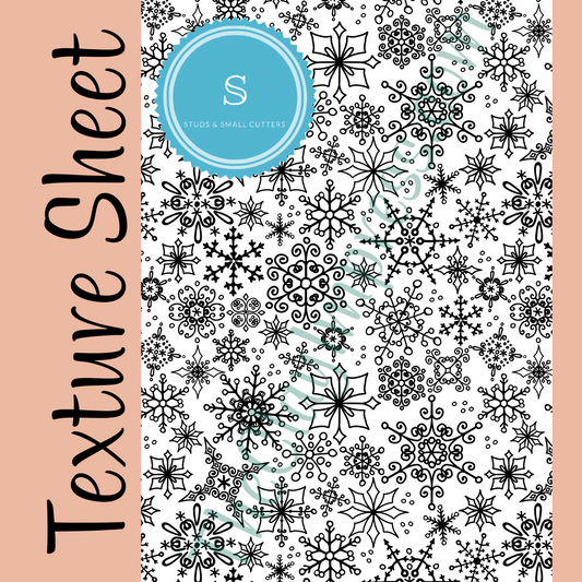 Winter Christmas Frozen Snowflake Design Texture Stamp for Polymer Clay