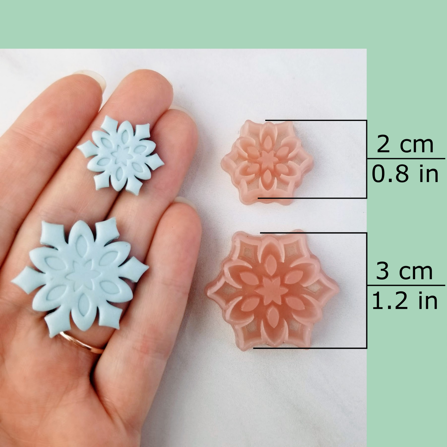 Winter Christmas Snowflake Polymer Clay Cutter Tools for Earring and Jewelry Making