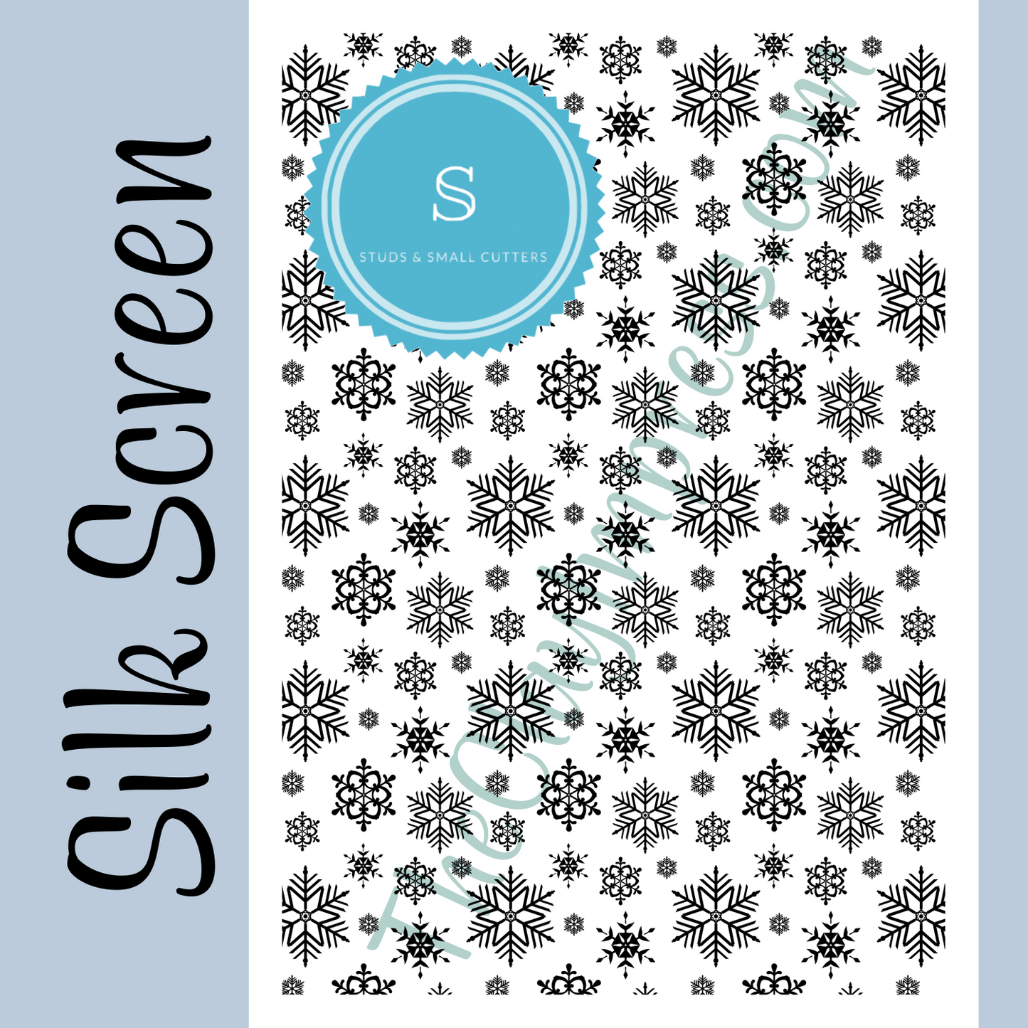 Winter Christmas Snowflake Design Pattern Silkscreen Stencil for Polymer Clay