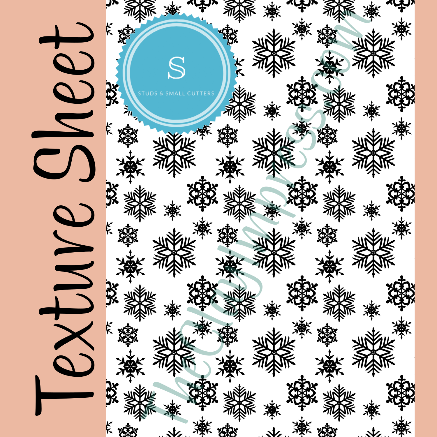 Winter Christmas Snowflake Design Texture for Polymer Clay
