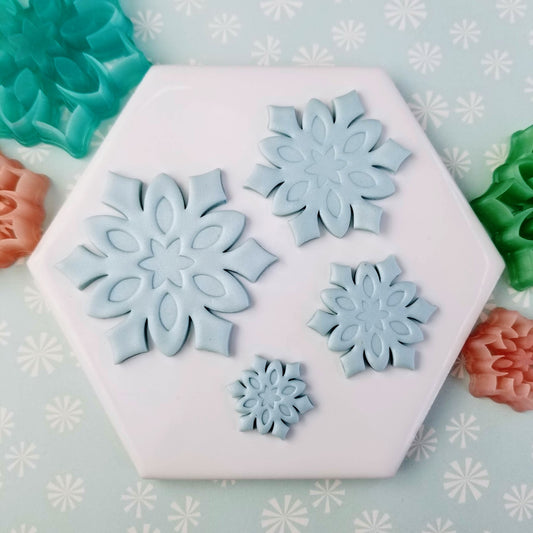 Winter Christmas Snowflakes Shape Polymer Clay Cutter Set