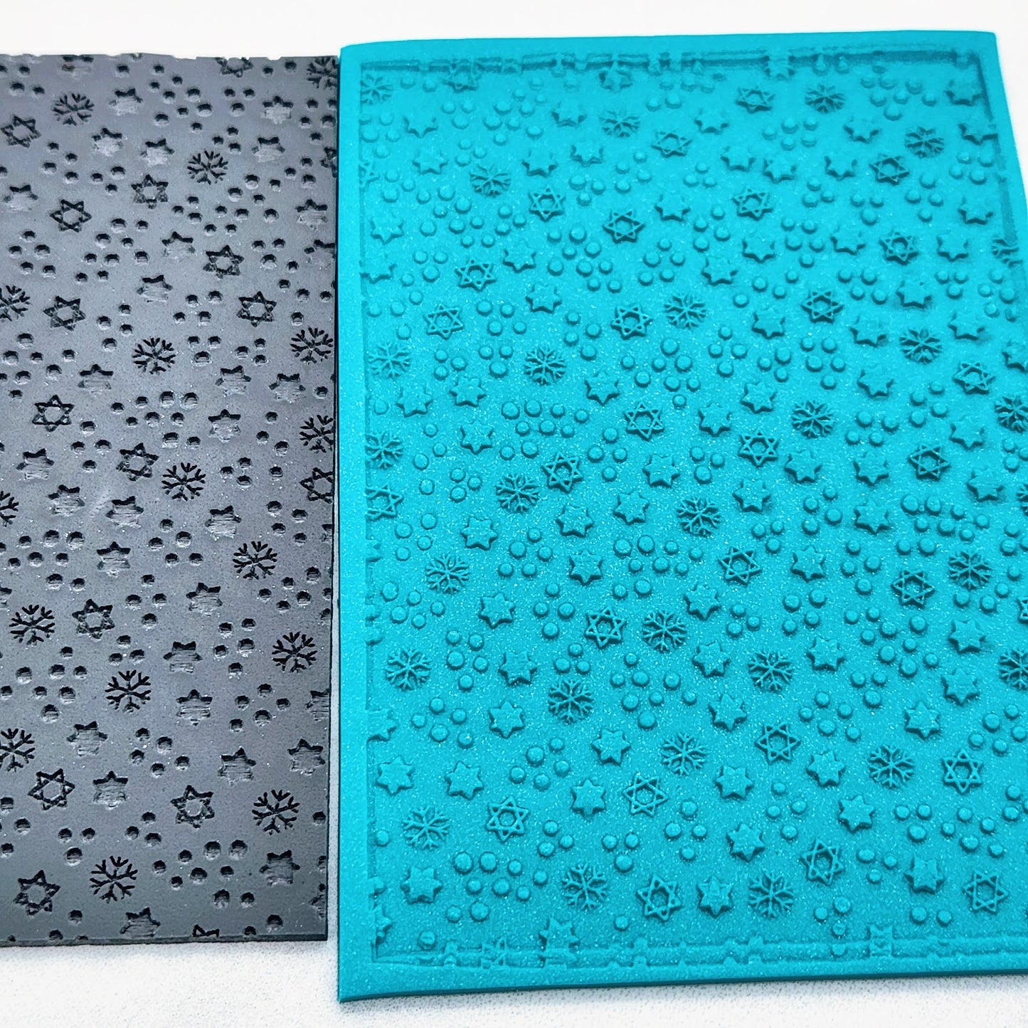 Jewish Hanukkah Star of David Texture Rubber Mat for Polymer Clay Crafts