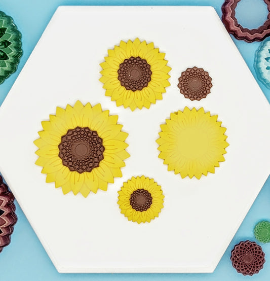 Sunflower Polymer Clay Cutters in three sizes