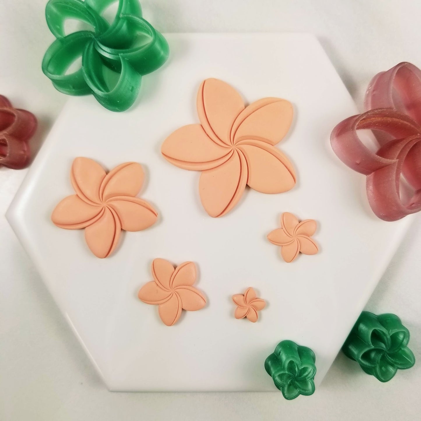 Plumeria flower polymer clay cutter for jewelry and earring making